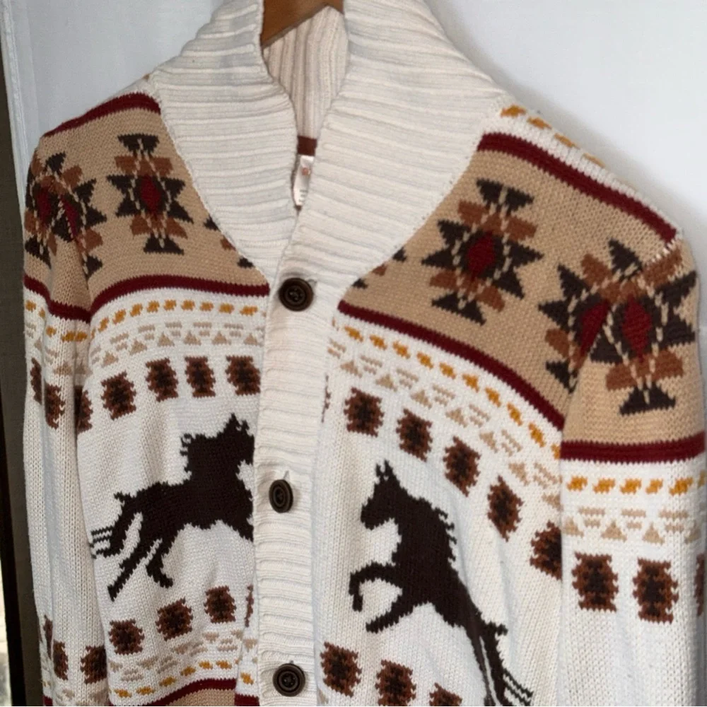 GYMBOREE  Boys Horse Cardigan - Western Skies - Size 12